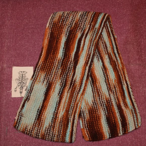💥 Merino Marbled Brown/Blue Unisex Scarf - Picture 1 of 6